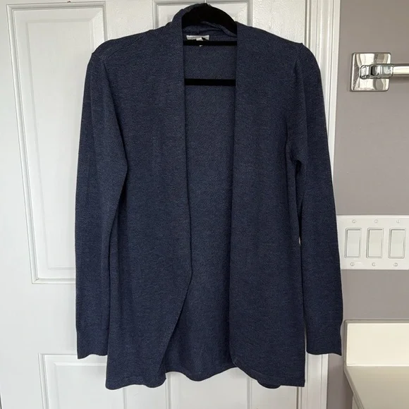 Ella Moss Cozy Open Draped Cardigan Sweater Indigo Blue - Picture 2 of 6